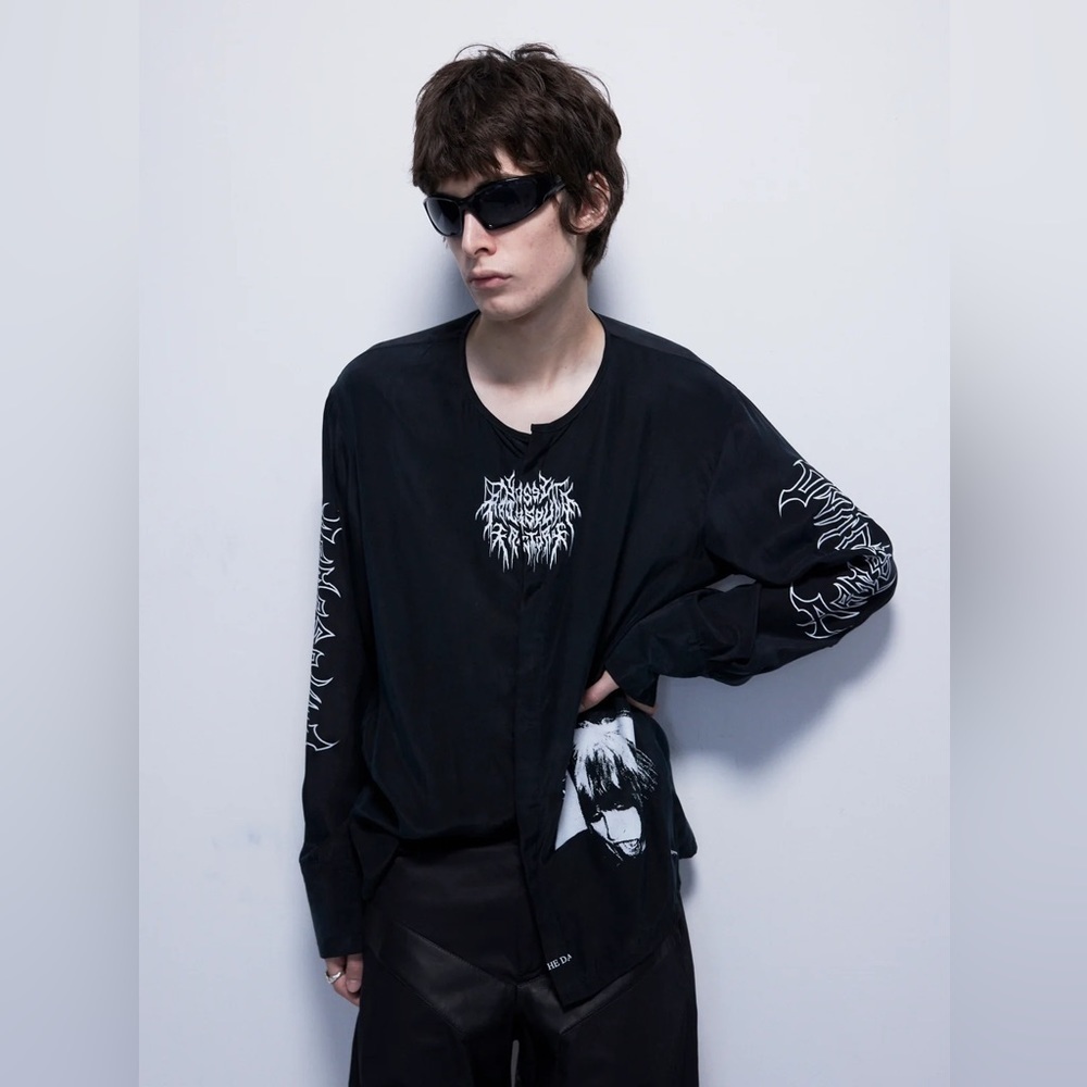 Yossi Homme Faded Metal Silk Shirt